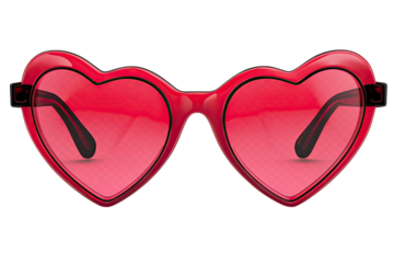 Stylish heart-shaped sunglasses on a white isolated background. Perfect for summer and fashion accessories.