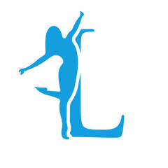 Initial Fashion Logo On Letter L Concept With Women Icon For Cosmetic and Botanique Symbol