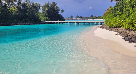 exotic tropical island on the maldives