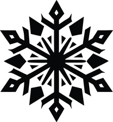 snowflake silhouette, snowflake icon vector design on white background  