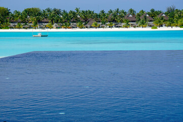 scenic swimming pool on the maldives