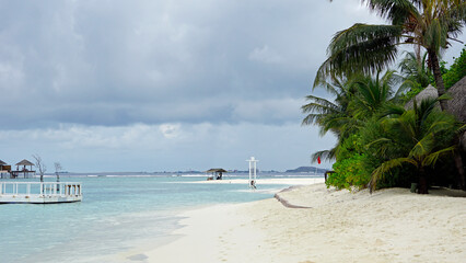 exotic tropical island on the maldives