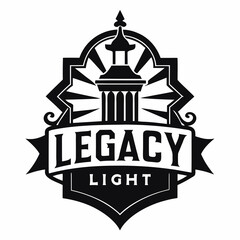 Legacy Light vector silhouette black design white background
