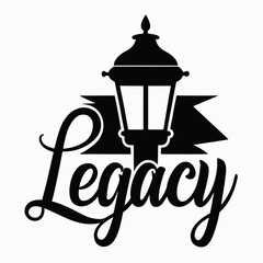 Legacy Light vector silhouette black design white background