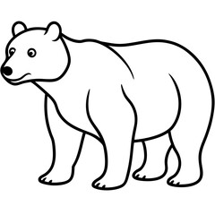 Elegant Bear Outline Illustration