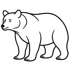 Elegant Bear Outline Illustration
