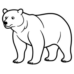 Elegant Bear Outline Illustration