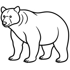 Elegant Bear Outline Illustration