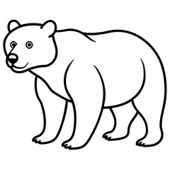 Elegant Bear Outline Illustration