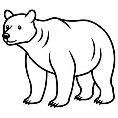 Elegant Bear Outline Illustration