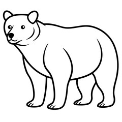 Elegant Bear Outline Illustration