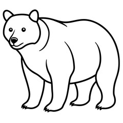 Elegant Bear Outline Illustration