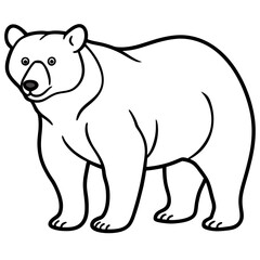 Elegant Bear Outline Illustration