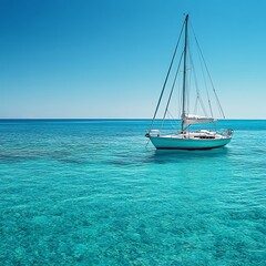 Idyllic lakeside morning with rainbow rowboat resting high resolution picture