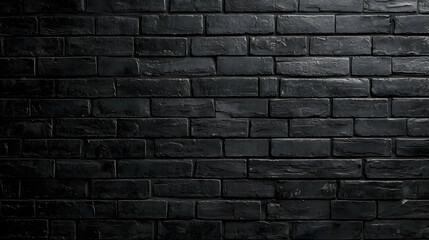 Dark Black Brick Wall Texture Background