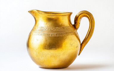 The Golden Pitcher of Blessings Isolated on white background. Isolated on white background. Isolated on white background.