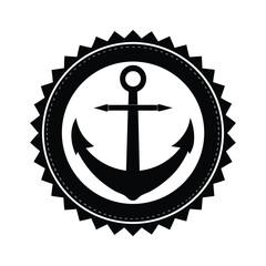 Anchor circular badge vector art