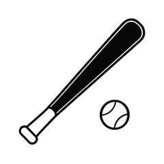 Baseball bat glove clean vector