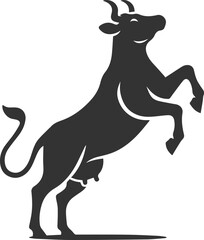 Silhouette of a black cow animal vector