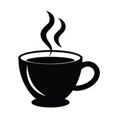 Coffee cup steam silhouette vector