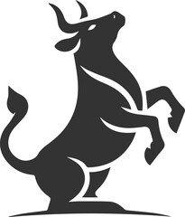 Silhouette of a black cow animal vector