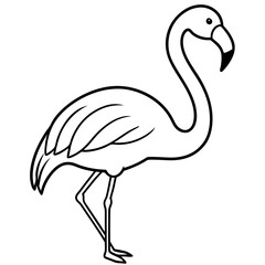 Elegant Flamingo Outline Illustration