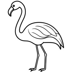 Elegant Flamingo Outline Illustration