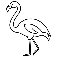 Elegant Flamingo Outline Illustration