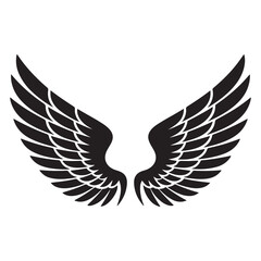 Fototapeta premium Wings tattoo Vector Black silhouettes. with white background
