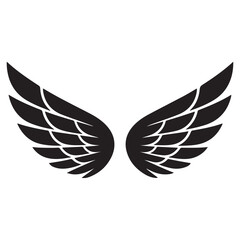 Obraz premium Wings tattoo Vector Black silhouettes. with white background