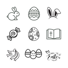 set of easter eggs illustation vector.