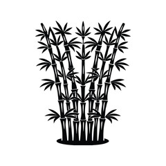 Obraz premium Bamboo forest icon silhouette vector with white background