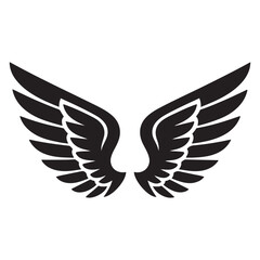 Wings tattoo Vector Black silhouettes. with white background