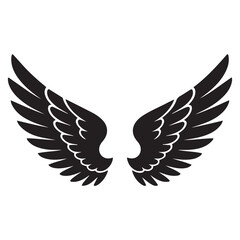 Fototapeta premium Wings tattoo Vector Black silhouettes. with white background