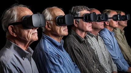 Seniors exploring virtual reality together