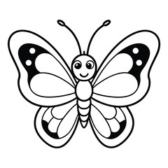 Elegant Butterfly Line Art Illustration Perfect for Coloring and Design
