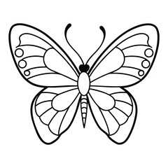 Elegant Butterfly Line Art Illustration Perfect for Coloring and Design