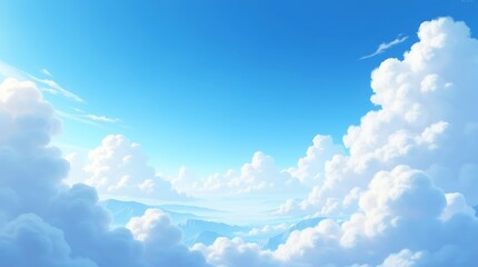 Soft focus bright sunny sky clouds background