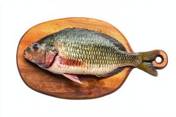 Sliced Raw Tilapia Fillet on Chopping Board - Fresh Cold-Blooded Fish for Cooking Delicious Meals