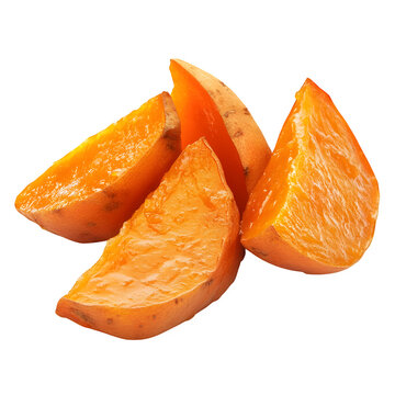 Traditional daigaku imo candied sweet potatoes, isolated on a transparent background