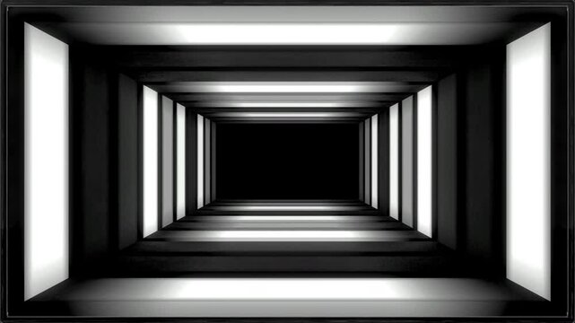 Monochrome Sci-Fi Light Tunnel &ndash; VJ Loop