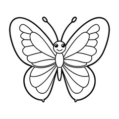 Elegant Butterfly Line Art Illustration Perfect for Coloring and Design
