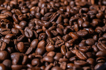 Coffee bean background in detail