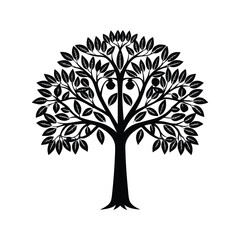 Obraz premium Orange tree icon silhouette vector with white background