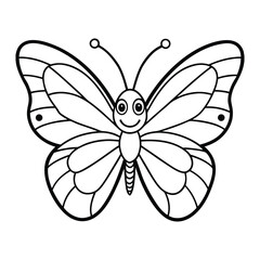 Elegant Butterfly Line Art Illustration Perfect for Coloring and Design