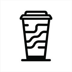 Takeout Drink Cup Icon with Straw