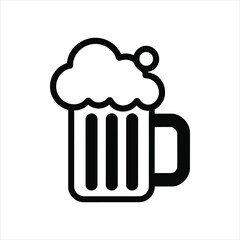 Beer Mug with Foam and Bubbles Icon