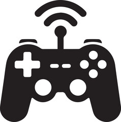 Black Joystick Icon Vector Vector Design Game Video Icon Style

