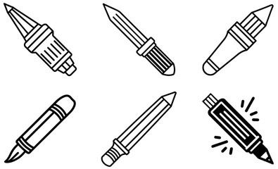 Vector Illustration of Various Writing Instruments