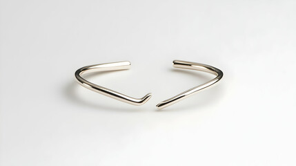 Modern Silver Open Cuff Bracelet